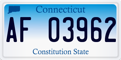 CT license plate AF03962