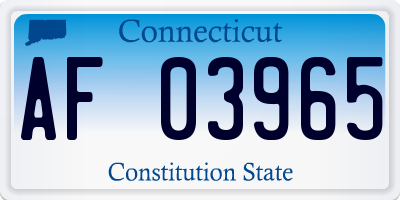 CT license plate AF03965