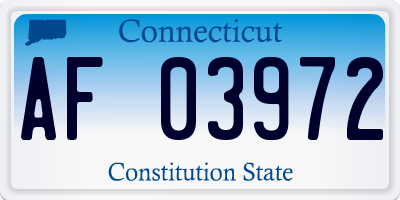 CT license plate AF03972
