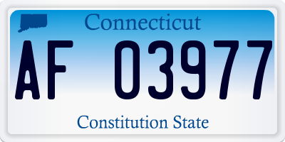 CT license plate AF03977