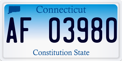 CT license plate AF03980