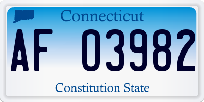CT license plate AF03982