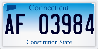 CT license plate AF03984