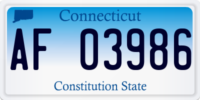 CT license plate AF03986