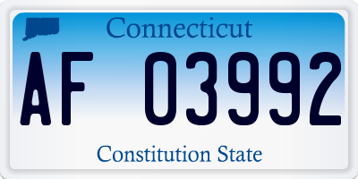 CT license plate AF03992