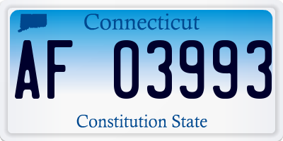 CT license plate AF03993