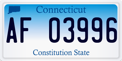 CT license plate AF03996