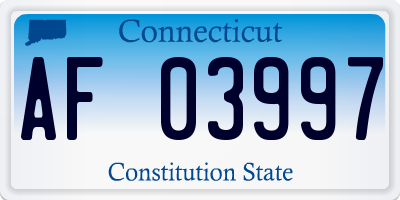 CT license plate AF03997