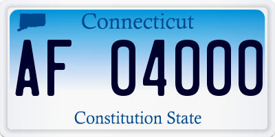 CT license plate AF04000