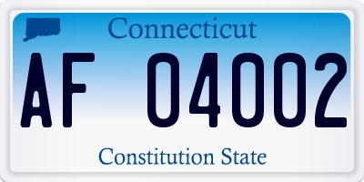 CT license plate AF04002