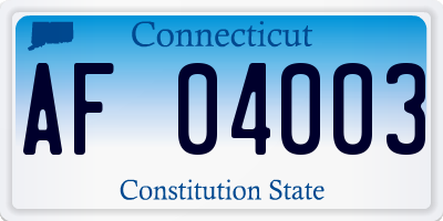 CT license plate AF04003