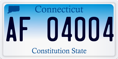 CT license plate AF04004