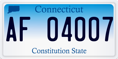 CT license plate AF04007