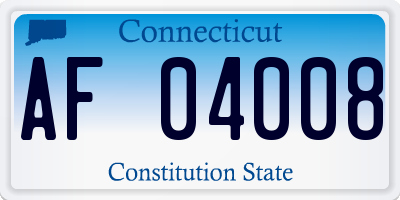 CT license plate AF04008