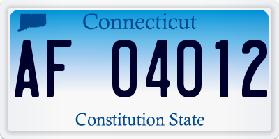 CT license plate AF04012