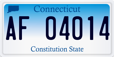 CT license plate AF04014