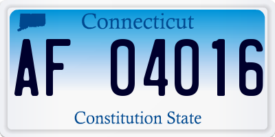 CT license plate AF04016