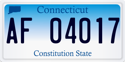 CT license plate AF04017