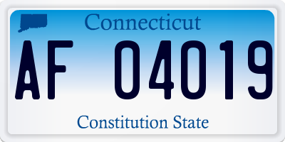 CT license plate AF04019