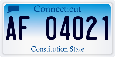 CT license plate AF04021