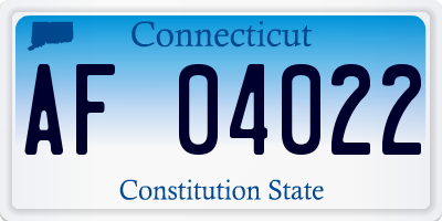 CT license plate AF04022