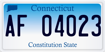 CT license plate AF04023