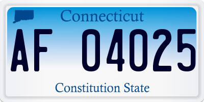 CT license plate AF04025