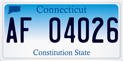 CT license plate AF04026