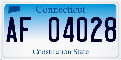 CT license plate AF04028