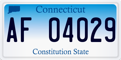 CT license plate AF04029