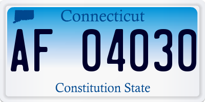 CT license plate AF04030