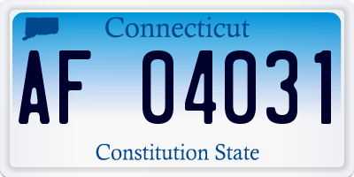 CT license plate AF04031