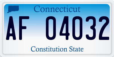 CT license plate AF04032