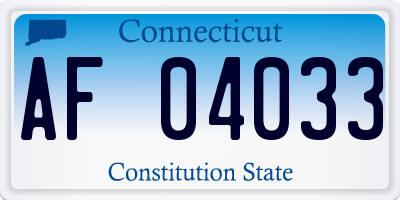 CT license plate AF04033