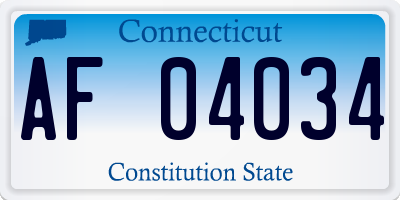 CT license plate AF04034