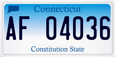 CT license plate AF04036