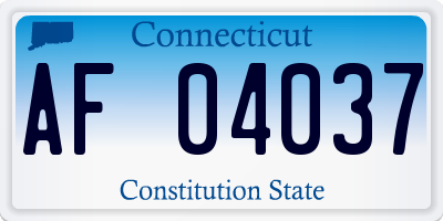 CT license plate AF04037