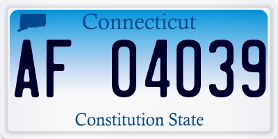 CT license plate AF04039