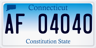 CT license plate AF04040