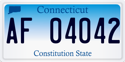 CT license plate AF04042