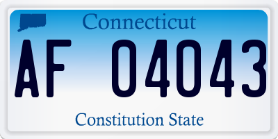 CT license plate AF04043