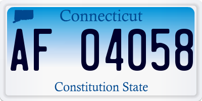 CT license plate AF04058