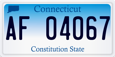 CT license plate AF04067