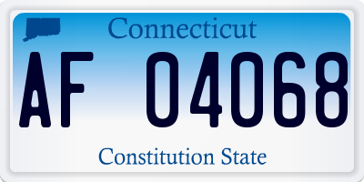 CT license plate AF04068