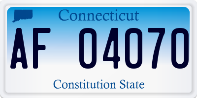 CT license plate AF04070