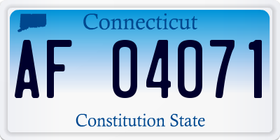 CT license plate AF04071