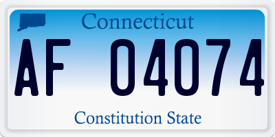 CT license plate AF04074