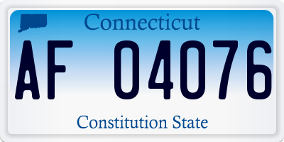 CT license plate AF04076