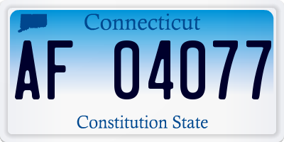 CT license plate AF04077