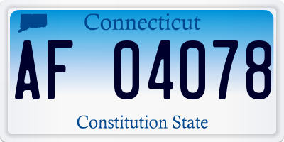 CT license plate AF04078